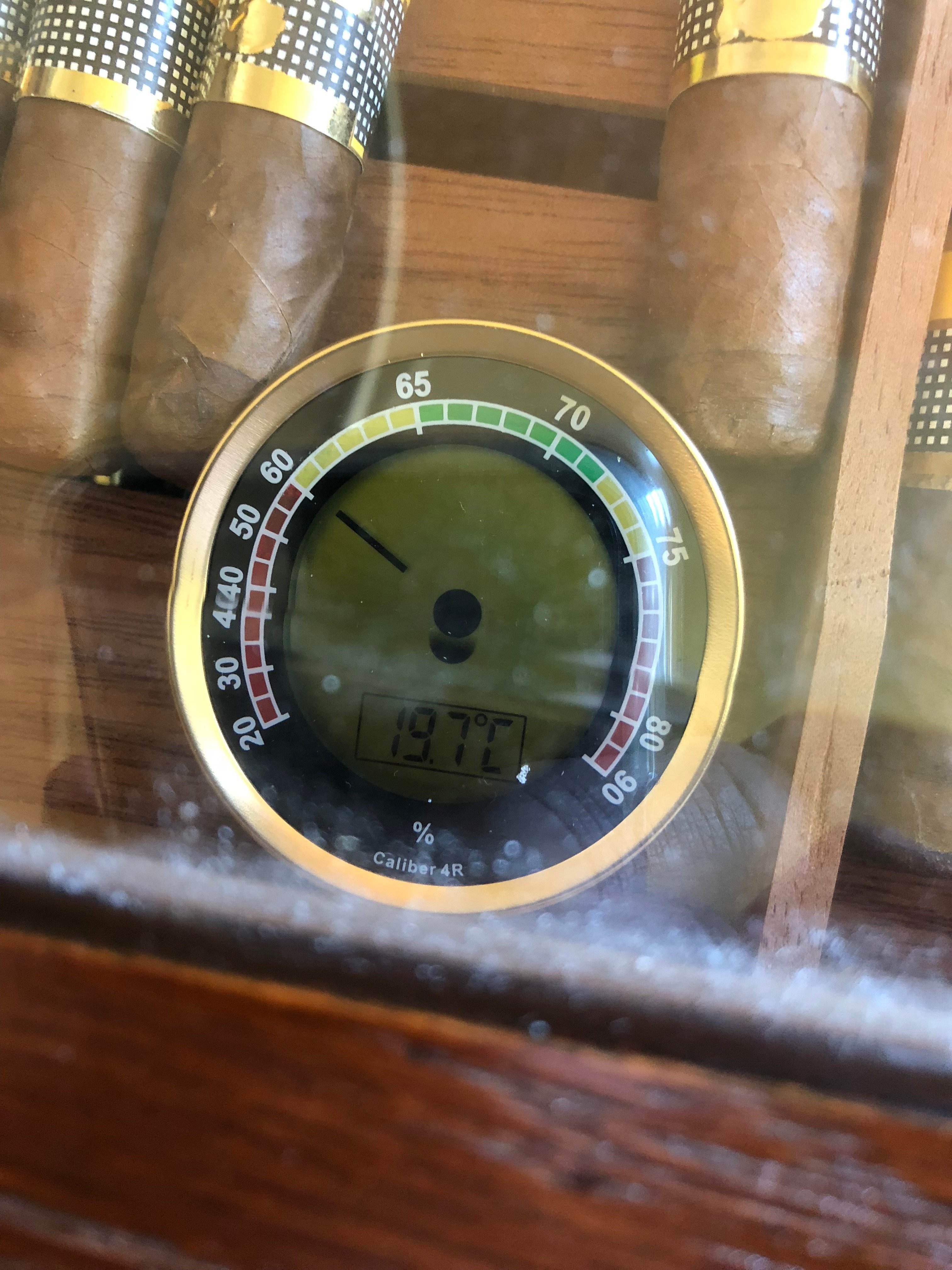 Cigar Oasis Caliber 4R Gold Digital/Analog Hygrometer by Western Humidor